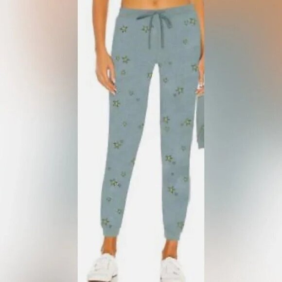 New Chaser Star Print Cozy Fleece Knit Loungewear Jogger Pants NWT Small - Picture 1 of 2